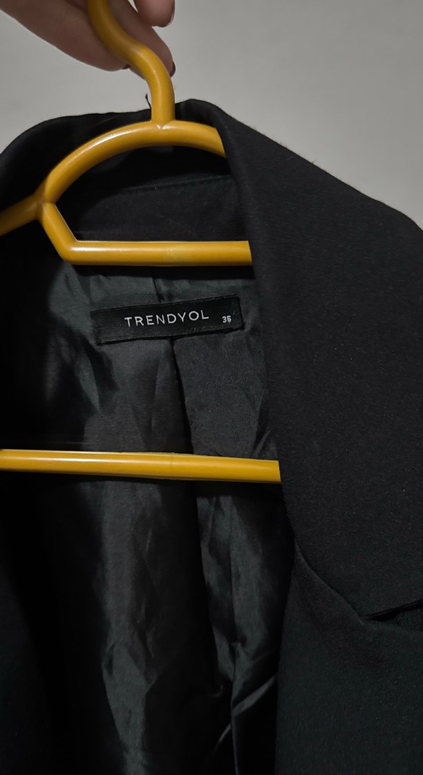 Siyah Kadın Düğmeli Blazer Ceket - Görsel 3