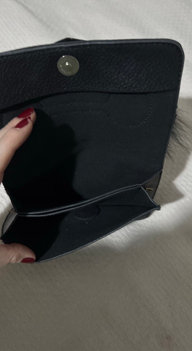 Siyah Kürklü Gotik Deri El Çantası - Görsel 3