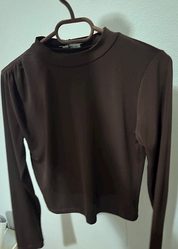 Kahverengi Balıkçı Yaka Kadın Bluz - Görsel 2