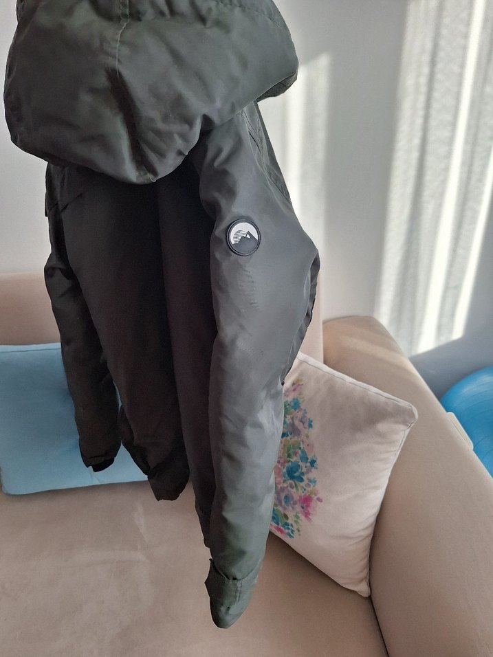 Zara Erkek & bayan yesil Sokak Stili Rozetili mont - Görsel 3