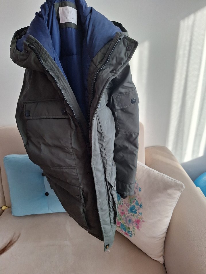 Zara Erkek & bayan yesil Sokak Stili Rozetili mont - Görsel 2