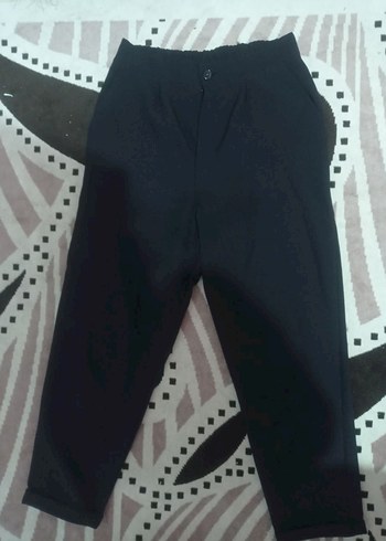 Düğmeli Siyah Kadın Kumaş Pantolon - Görsel 2