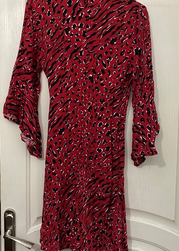 Kadın Kırmızı Bohem Uzun Kollu Uzun Elbise - Görsel 5