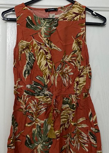 Kırmızı Bohem Desenli Uzun Kadın Tulum - Görsel 2