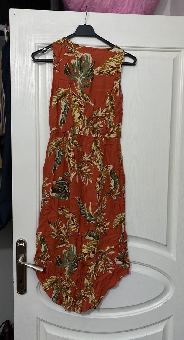 Kırmızı Bohem Desenli Uzun Kadın Tulum - Görsel 4