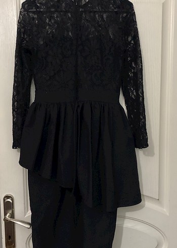 Dantel Detaylı Siyah Uzun Kollu Gotik Elbise - Görsel 5