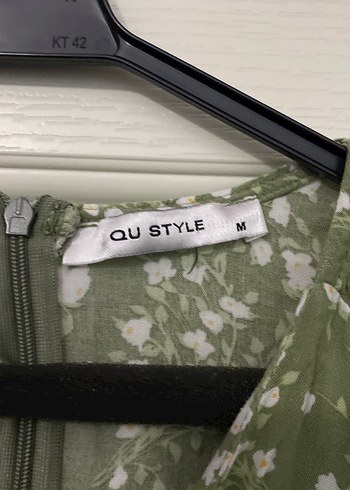 Yeşil V Yaka Kemerli Uzun Elbise - Görsel 4