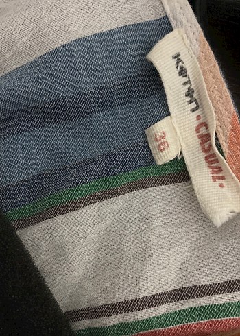 Kadın V Yaka Uzun Kollu Çizgili Gömlek - Görsel 5