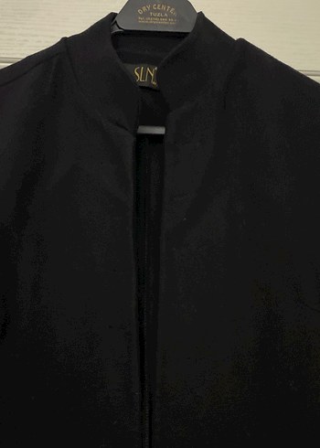 Siyah Kadın Düğmeli Midi Blazer Ceket - Görsel 4