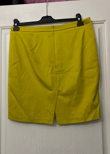 Sarı Mini Kadın Ceket Düğmeli takım - Görsel 6