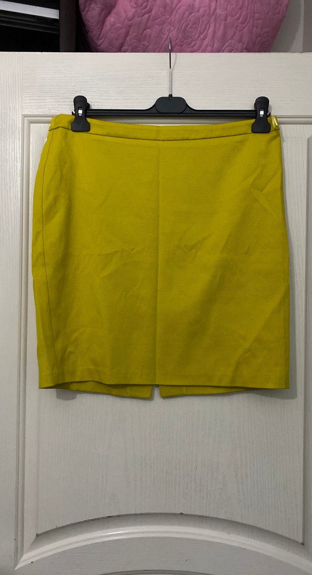 Sarı Mini Kadın Ceket Düğmeli takım - Görsel 5