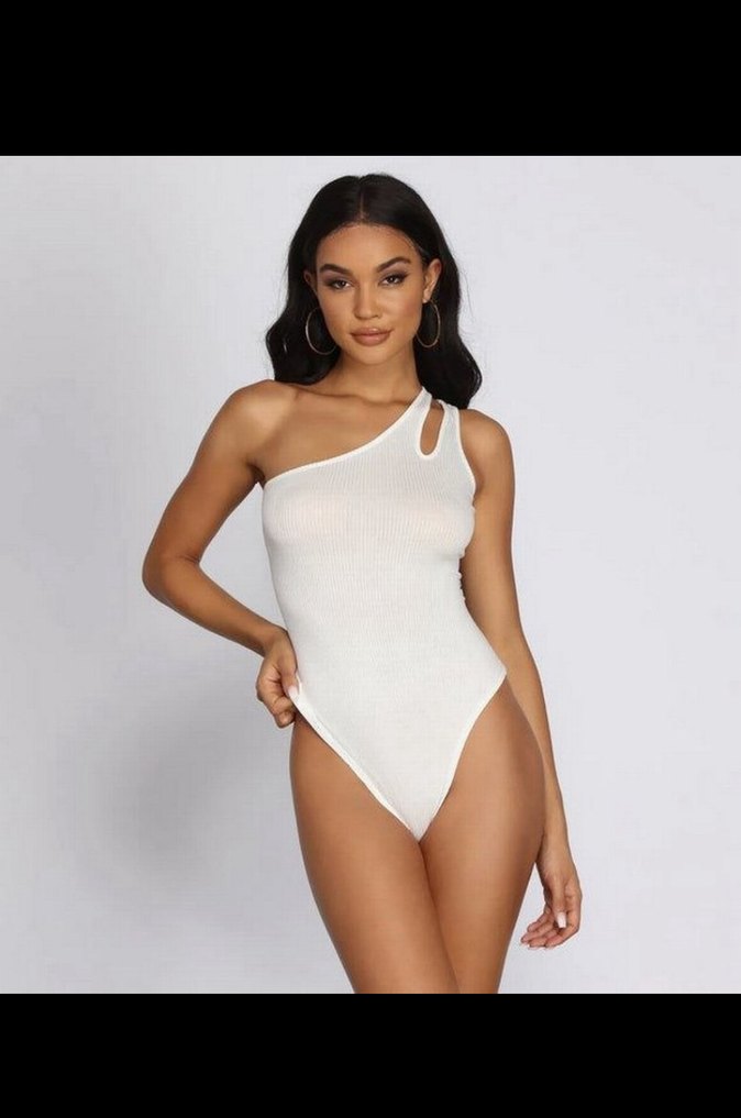 Beyaz Sade Kadın Monokini - Görsel 2