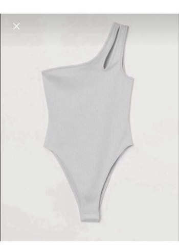 Beyaz Tek Omuzlu İnce Askılı Mayo - Görsel 3