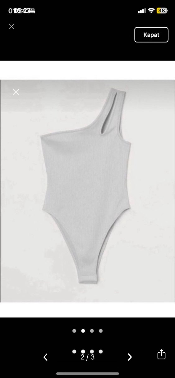 Tek Omuzlu Beyaz Kadın Mayo - Görsel 2