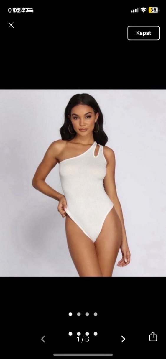 Gri Tek Omuzlu Kadın Mayo - Görsel 3