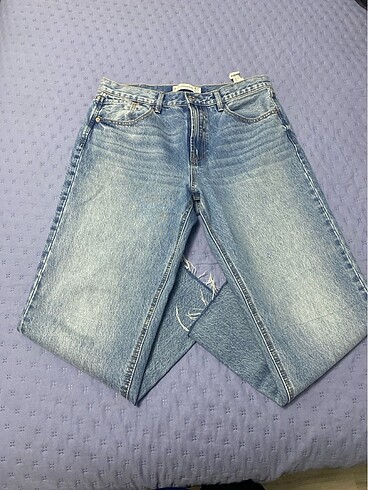 42 Beden mavi Renk D96 crop straight fit jean