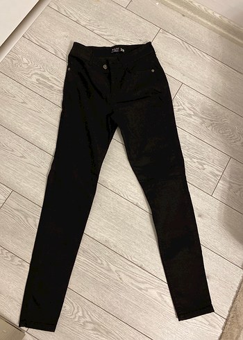 Düğmeli Siyah Kadın Kot Pantolon - Görsel 5