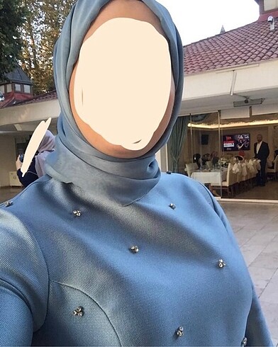 46 Beden mavi Renk Mavi Abiye Elbise