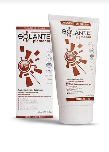 Solante pigmenta SPF 50+ Losyon ürünü orjinal