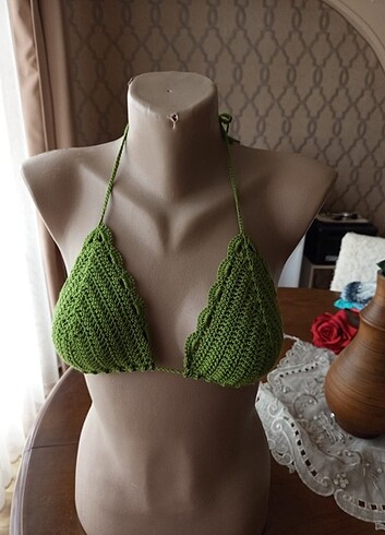 El örgüsü koton bikini üst 