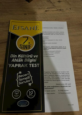 Beden Renk 7. Sınıf İngilizce , Sosyal Bilgiler ve Din Kültürü Yaprak Test