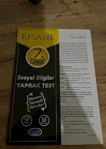 7. Sınıf İngilizce , Sosyal Bilgiler ve Din Kültürü Yaprak Test