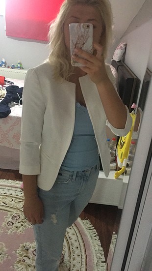 xs Beden beyaz Renk Adl beyaz yarım kol ceket