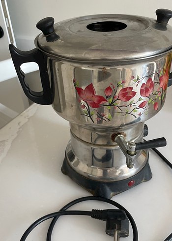 Gri Çiçek Desenli Elektrikli Çaydanlık