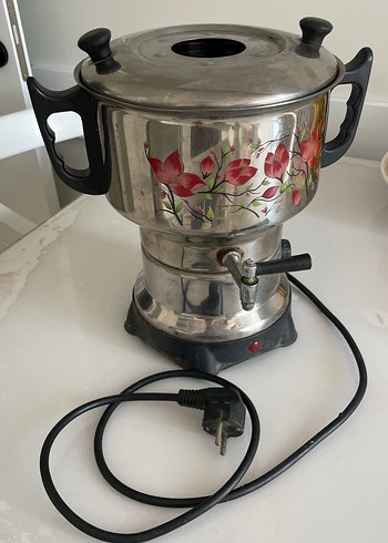 Beden Gri Çiçek Desenli Elektrikli Çaydanlık