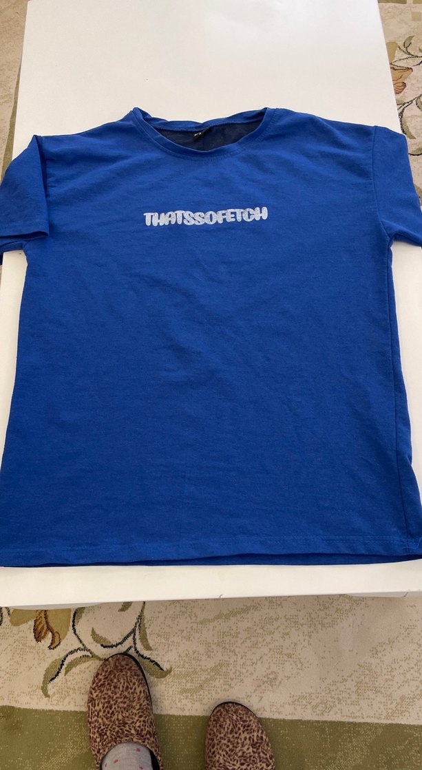 Mavi Baskılı Kısa Kollu Hamile Tişört - Görsel 4