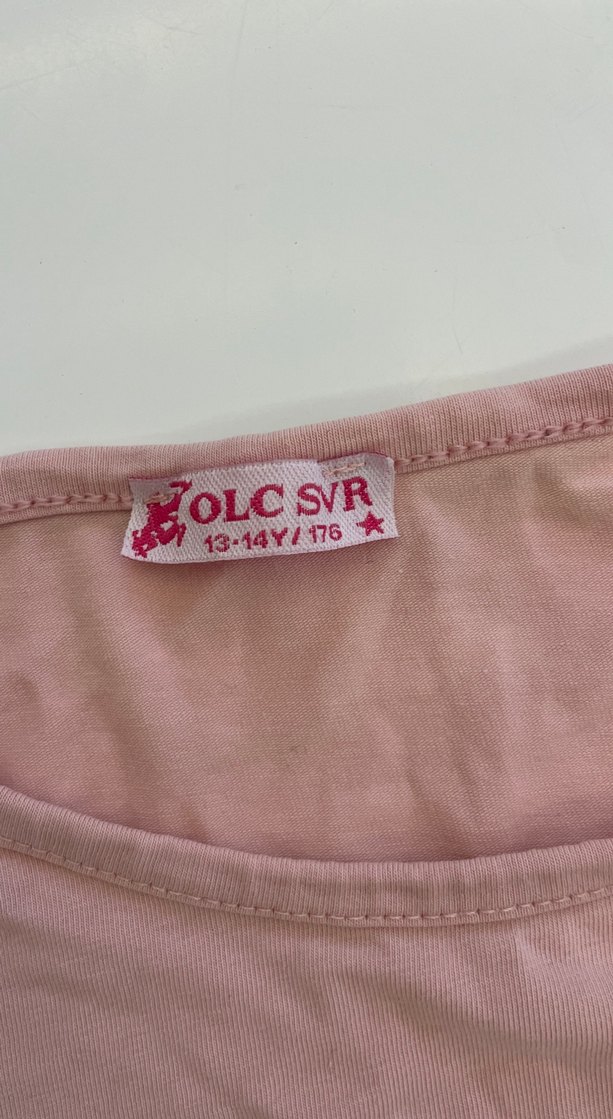 Pembe Baskılı Kız Tişörtü, Kısa Kollu, Rahat Kesim - Görsel 3