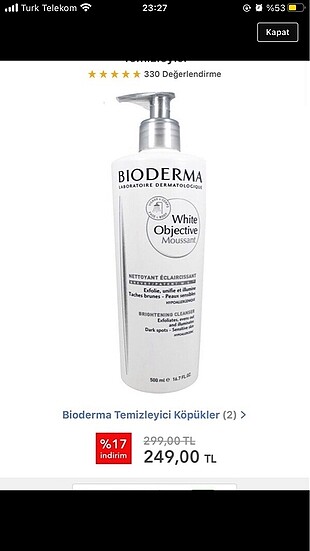 Bioderma yüz temizleme jeli