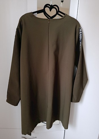 Kadın haki Midi Tunik, Uzun Kollu, Kuşaklı - Görsel 2