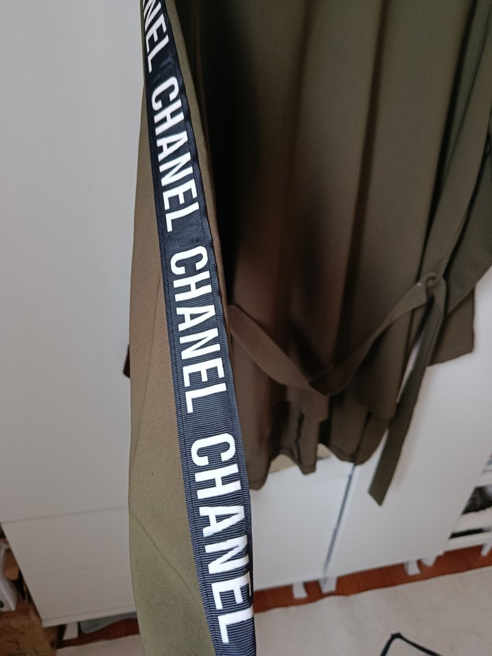 Kadın haki Midi Tunik, Uzun Kollu, Kuşaklı - Görsel 3