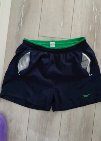 Erkek Lacivert Spor Mini Şort Fermuarlı Cepli deniz şortu
