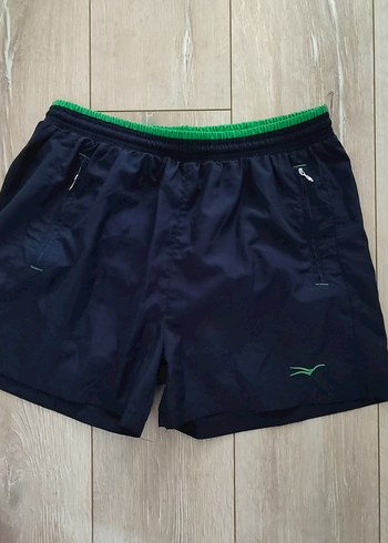 xl Beden mavi Renk Erkek Lacivert Spor Mini Şort Fermuarlı Cepli deniz şortu