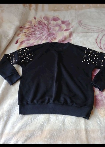 Siyah Payetli Sweatshirt - Görsel 3