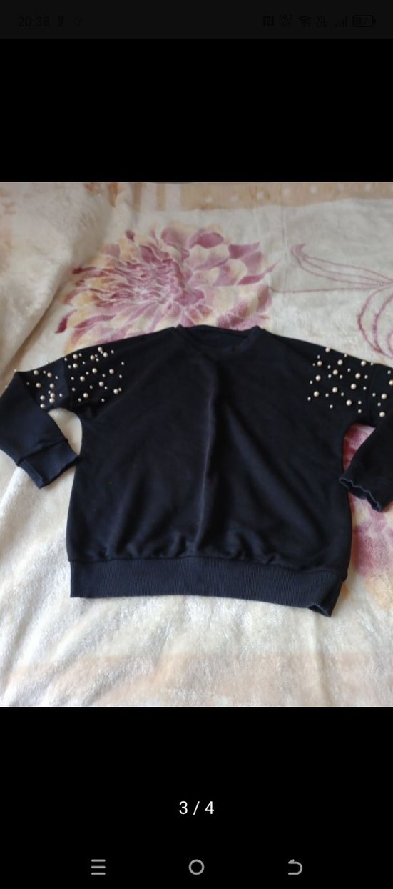 Siyah Payetli Sweatshirt - Görsel 3