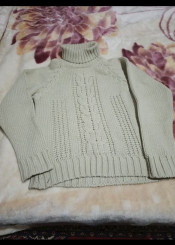 Bej Boğazlı Örgü Kadın Kazak - Görsel 3