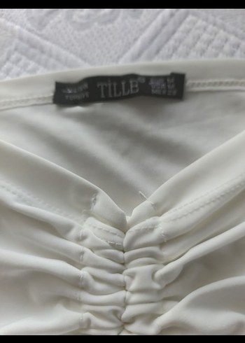 Beyaz Drapeli Kadın Bluz - Görsel 2