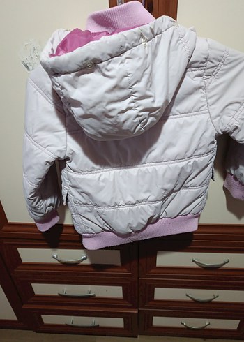 Pembe Düğmeli Kız Çocuk Mont - Görsel 3