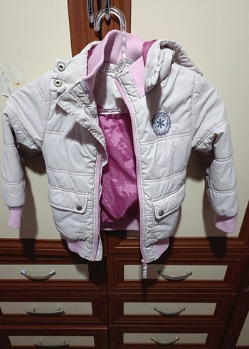 Pembe Düğmeli Kız Çocuk Mont - Görsel 2