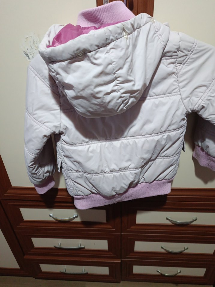 Pembe Düğmeli Kız Çocuk Mont - Görsel 3