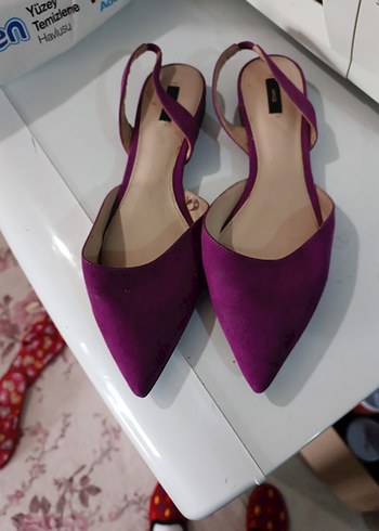 Mor Süet Stiletto Kadın Topuklu Ayakkabı - Görsel 3