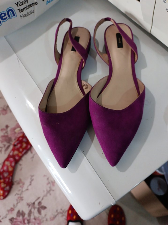 Mor Süet Stiletto Kadın Topuklu Ayakkabı - Görsel 3