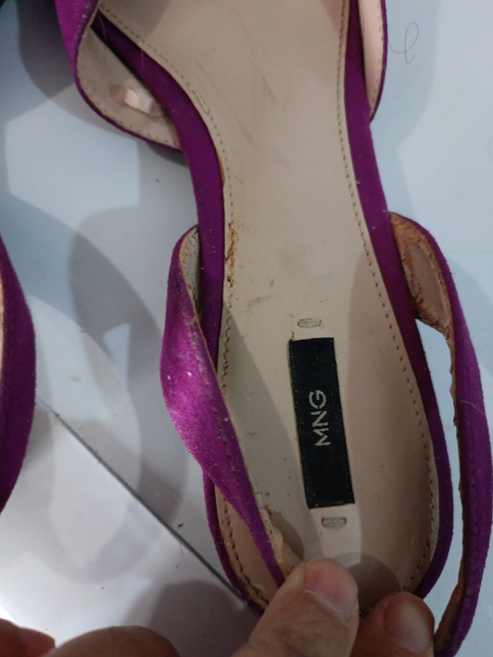 Mor Süet Stiletto Kadın Topuklu Ayakkabı - Görsel 4