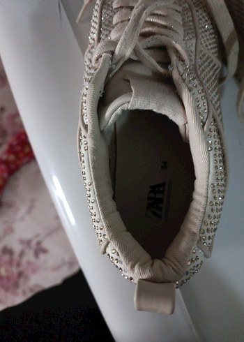 Bej Yılan Desenli Pul Detaylı Kadın Dolgu Topuklu Spor Ayakkabı - Görsel 3