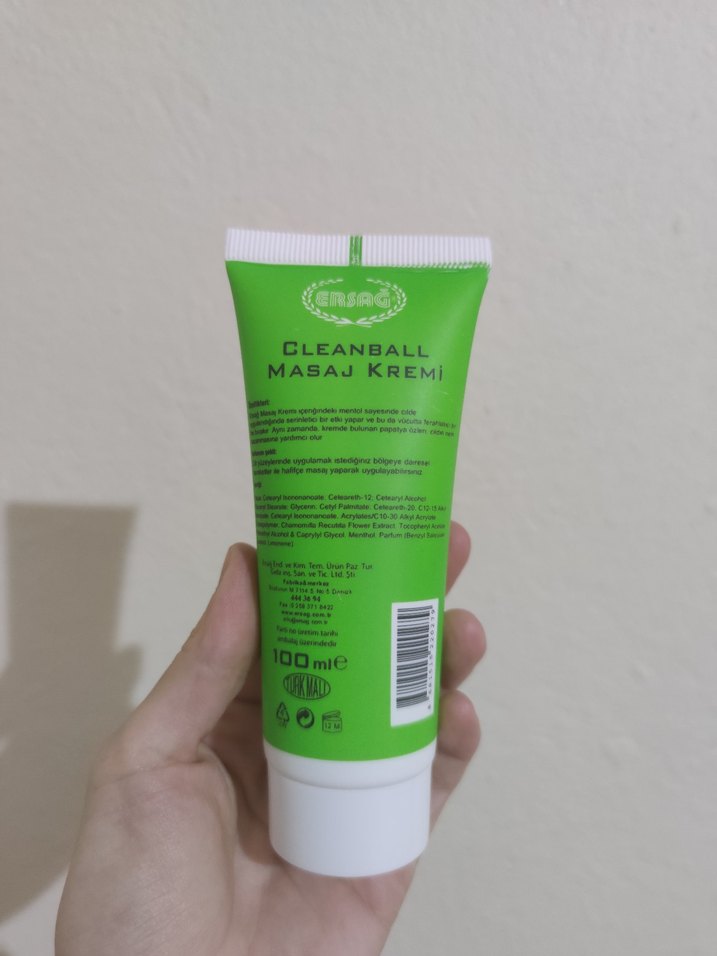 ersağ cleanball masaj kremi 100 ml - Görsel 2