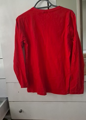12-13 Yaş Beden Diger erkek Çocuk Kırmızı Uzun Kollu Baskılı Sweatshirt