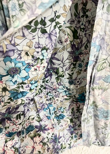 Gri Çiçek Desenli Uzun Kollu Erkek Gömlek - Görsel 3